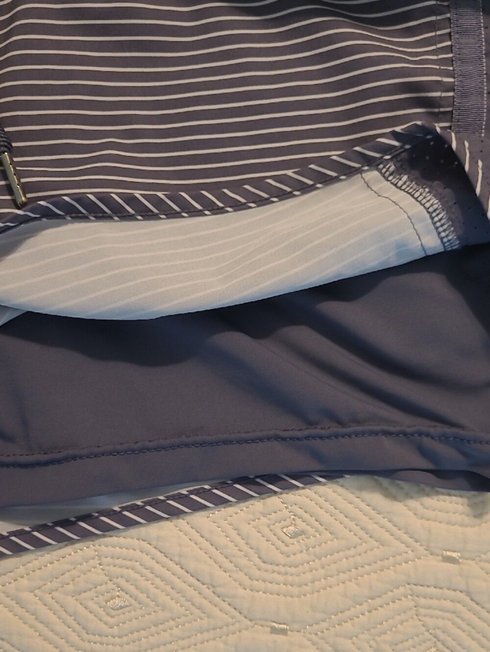 Tangerine Navy and White Striped Athletic Shorts - Picture 4 of 6